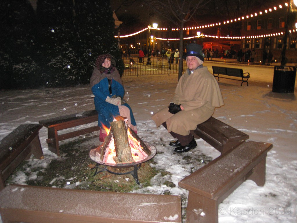 Henry Ford Christmas 2009 025.jpg - People sitting around soaking up the wood smoke.